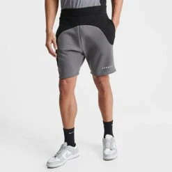 Men's Sonneti London Swirl Fleece Shorts Black/Grey - SNM13122 090