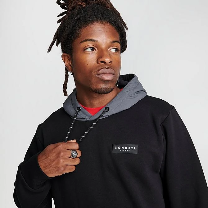 Men's Sonneti London Reward Pullover Hoodie Black/Grey - SNM13177 090 7 Men's Sonneti London Reward Pullover Hoodie Black/Grey - SNM13177 090 - Image 5