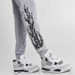 Men's Supply & Demand Acid Flame Jogger Pants Mid Grey - SUM16342 030 -Nike Sportwear Sales SUM16342 030 M6