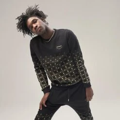 Men's Supply & Demand Royalty Monogram Print Crewneck Sweatshirt Black/Gold - SUM16344 090 10 Men's Supply & Demand Royalty Monogram Print Crewneck Sweatshirt Black/Gold - SUM16344 090 -Nike Sportwear Sales SUM16344 090 M3