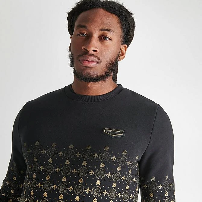 Men's Supply & Demand Royalty Monogram Print Crewneck Sweatshirt Black/Gold - SUM16344 090 7 Men's Supply & Demand Royalty Monogram Print Crewneck Sweatshirt Black/Gold - SUM16344 090 - Image 5