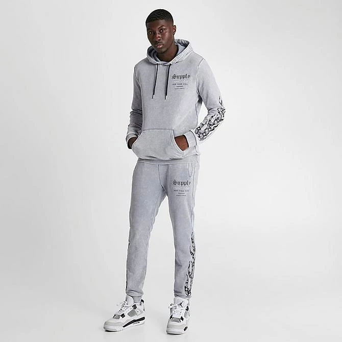 Men's Supply & Demand Acid Flame Graphic Pullover Hoodie Mid Grey - SUM16347 030 3 Men's Supply & Demand Acid Flame Graphic Pullover Hoodie Mid Grey - SUM16347 030 - Image 2