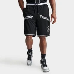 Men's Supply & Demand Lawrence Mesh Shorts Black/White - SUM16433 090