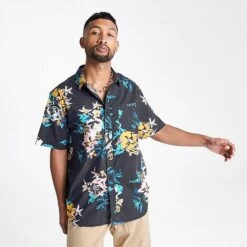 Men's Vans Kessel Button-Down Shirt Black/Multi - VN0007W1 001 -Nike Sportwear Sales VN0007W1 001 M3