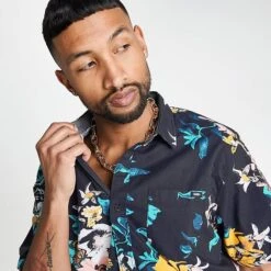 Men's Vans Kessel Button-Down Shirt Black/Multi - VN0007W1 001 -Nike Sportwear Sales VN0007W1 001 M5