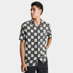 Men's Vans Moore Buttondown Shirt Asphalt/Antique White - VN0008JG 030