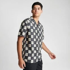 Men's Vans Moore Buttondown Shirt Asphalt/Antique White - VN0008JG 030 -Nike Sportwear Sales VN0008JG 030 M3