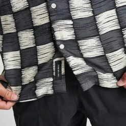 Men's Vans Moore Buttondown Shirt Asphalt/Antique White - VN0008JG 030 -Nike Sportwear Sales VN0008JG 030 M6