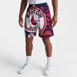Men's Mitchell & Ness Boston Red Sox MLB Jumbotron 2.0 All-Over Print Shorts Navy/Red - YPPPNYRD 400